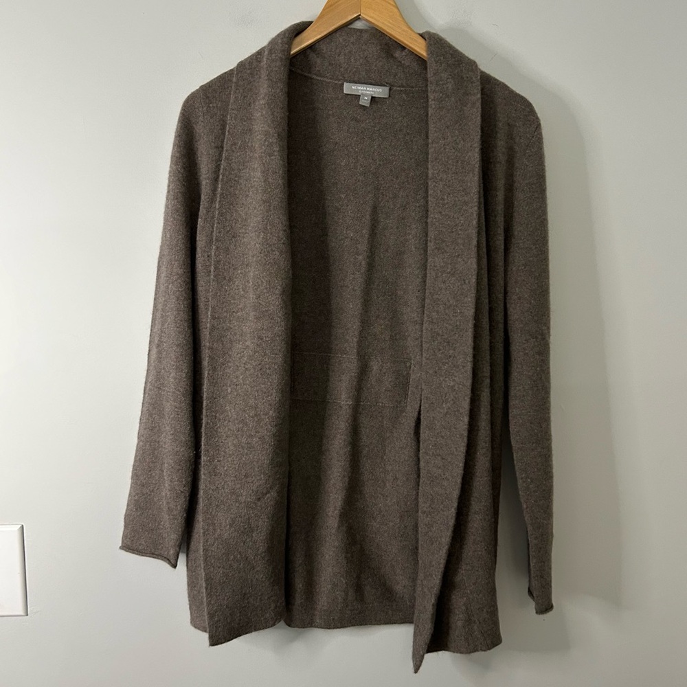 Neiman Marcus Dark‎ Brown Cashmere Cardigan Sweater